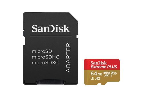 Cartão de Memória MicroSDXC SanDisk Extreme Plus Classe 10 - 64GB  V30 A2 U3 200 MB s Online Hot Sale