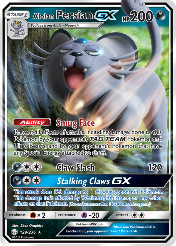 Alolan Persian GX (129 236) [Sun & Moon: Cosmic Eclipse] For Sale